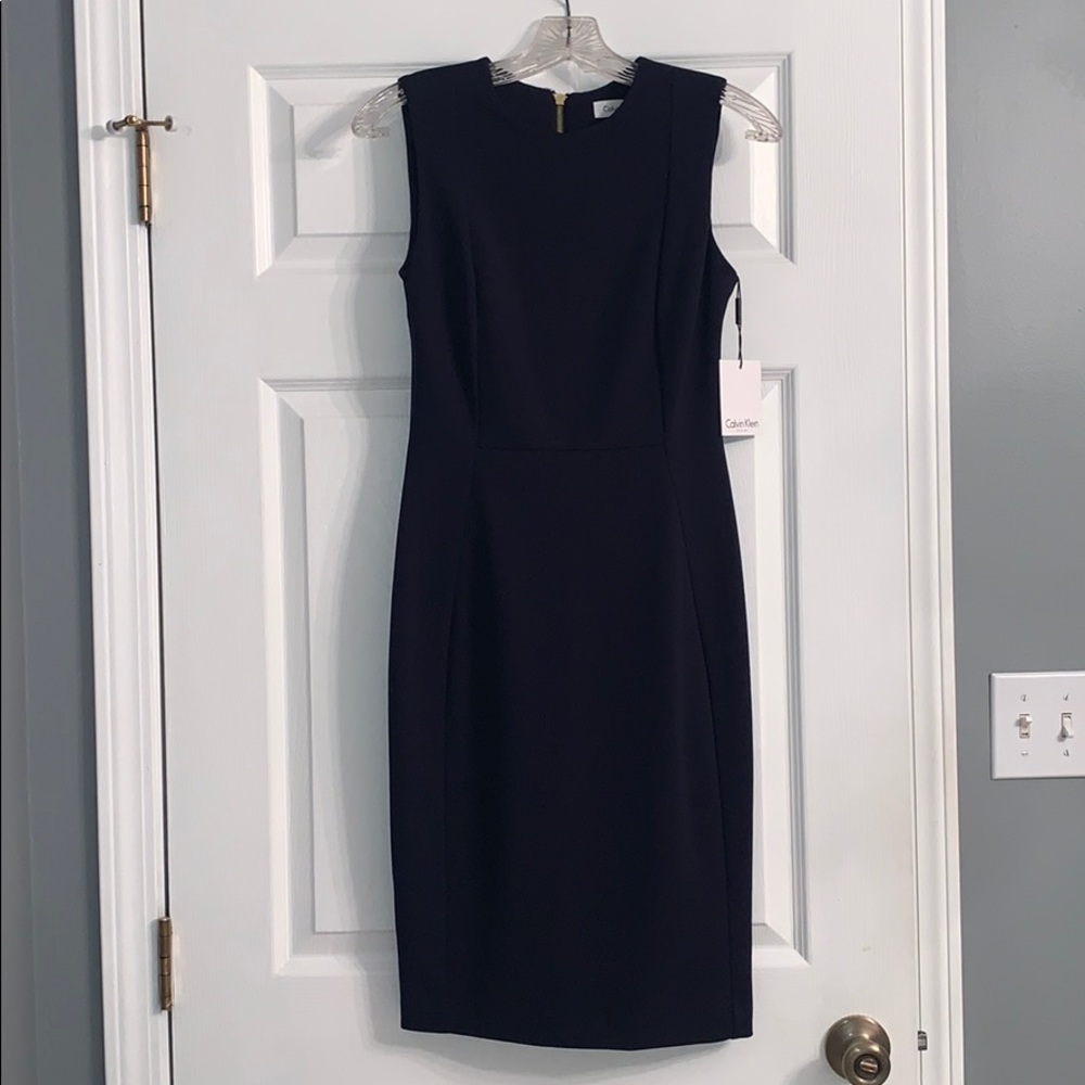 NWT Calvin Klein Sleeveless Navy Dress
